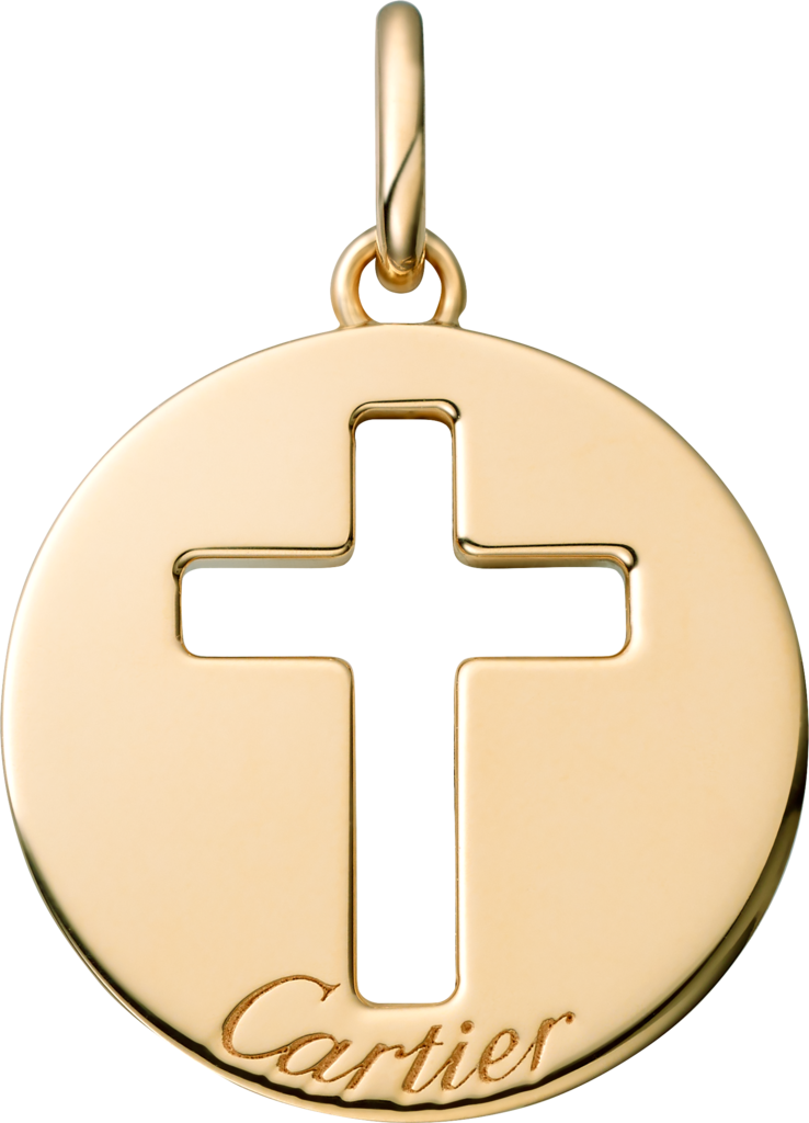 Cross Pendantyellow Gold - Croix Cartier (738x1024), Png Download