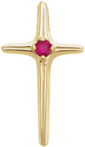 Gold Ruby Cross Pendant - Roy Rose Jewelry 14k Yellow Gold Ruby Cross Pendant (400x400), Png Download