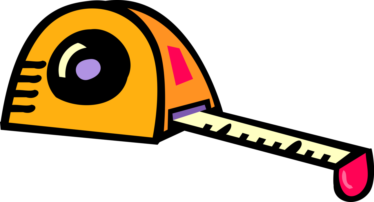 Vector Illustration Of Tape Measure Or Measuring Tape (1290x700), Png Download