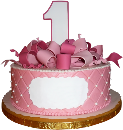 Custom Cakes For Girls - 1st Birthday Cake Designs (500x500), Png Download