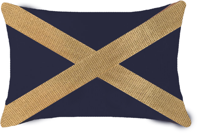Braid Gold Cross Navy Lumber Cushion 35 X 53 Cm - Cushion (720x720), Png Download