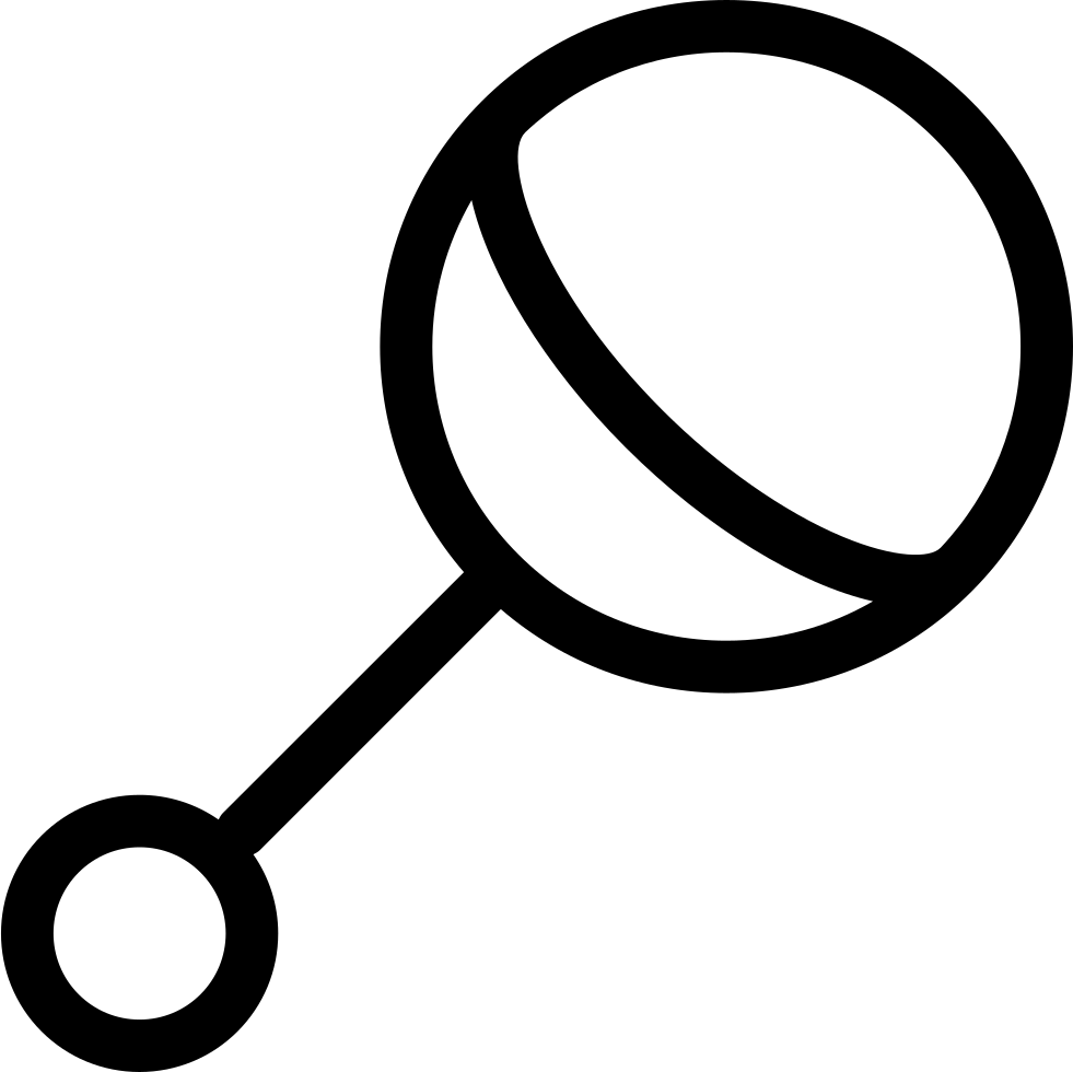 Baby Rattle - - Baby Rattle Clipart Black And White (981x980), Png Download