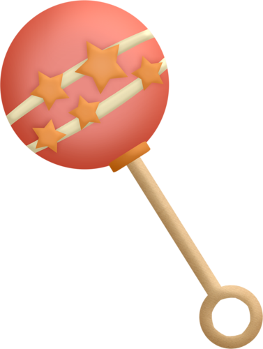 Clipart Baby, Girls Clips, Baby Clip Art, Baby Shawer, - Baby Rattle Png (377x500), Png Download