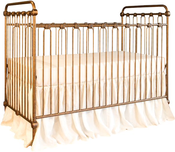Joy Baby Crib Vintage Gold - Bratt Decor Joy Baby Crib Finish: Gold (600x516), Png Download
