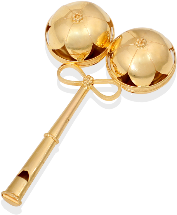 Download Adorable Golden Rattle Gold Baby Rattle Png PNG Image with