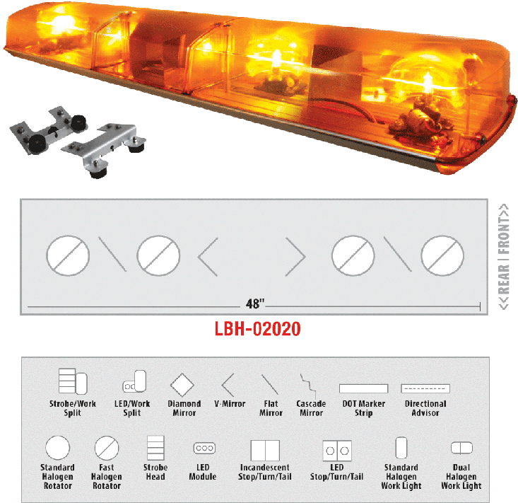 Star Halogen/strobe Combo Warning Bar Star Warning (800x800), Png Download