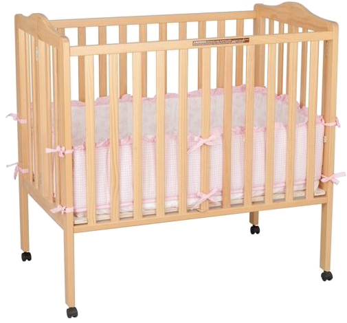 Crib Png Photo - Delta 3-in-1 Portable Folding Crib - Natural (536x474), Png Download