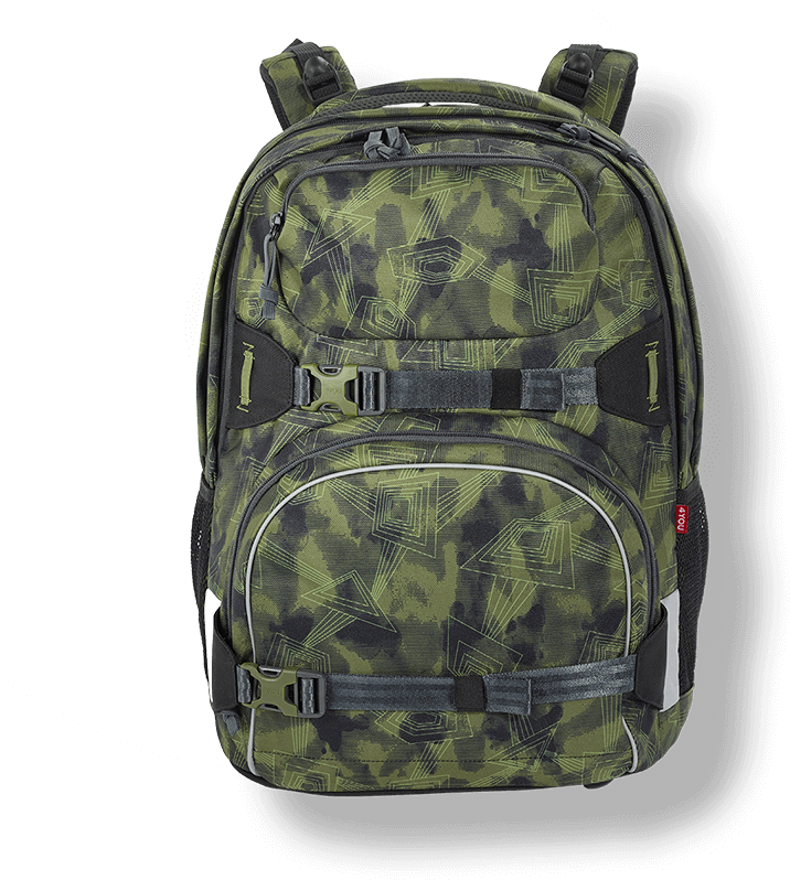 Frontansicht 4you Schulrucksack Pekka Camouflage - Schulrucksack Grün Camouflage (800x800), Png Download