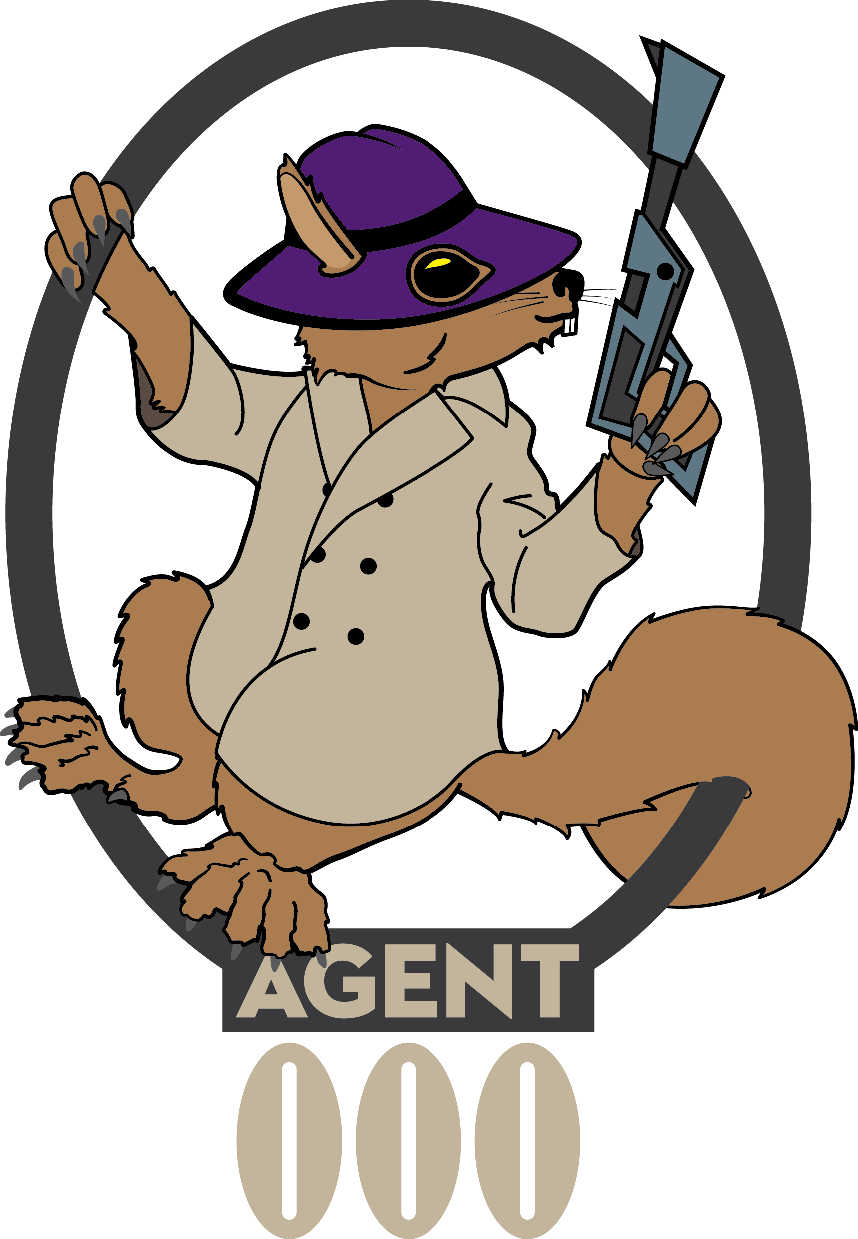 Secret Vector Shh - Secret Agent Squirrel (1718x2481), Png Download