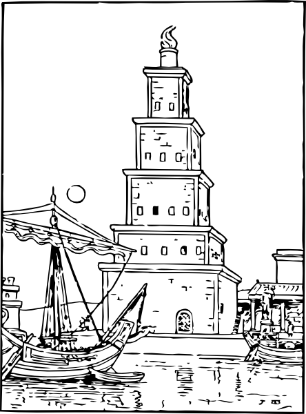 How To Set Use Ancient Lighthouse Svg Vector (444x600), Png Download