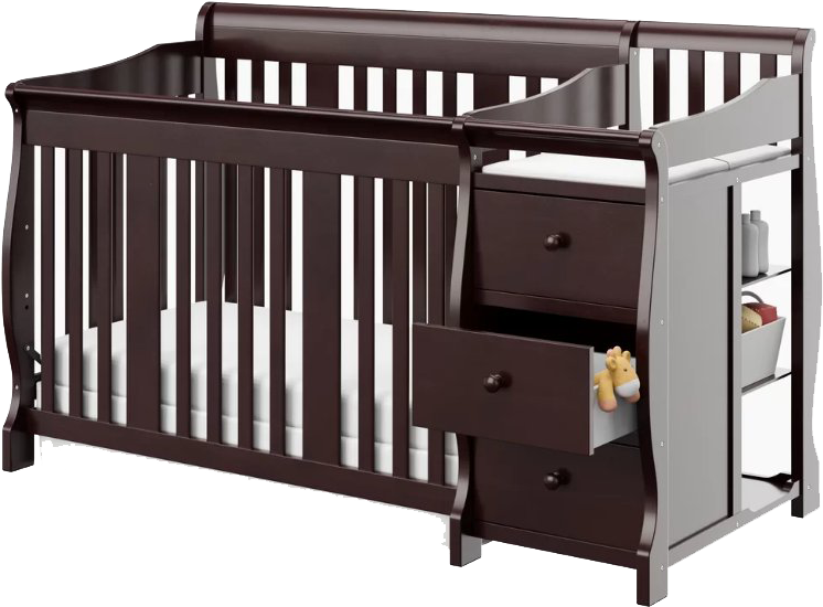 What Is A Convertible Baby Crib With Changing Table - Storkcraft Portofino 4-in-1 Convertible Crib (756x557), Png Download