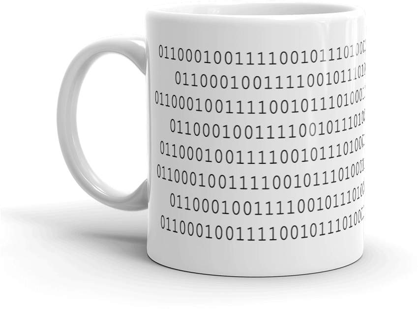 Binary Code Mug - Coffee Cup (1000x1000), Png Download