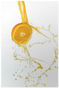 Fresh Orange With Juice Splash, Isolated On White Background - White (400x400), Png Download
