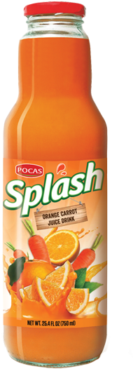 Orange Carrot / Pineapple Carrot / Mango Carrot - Splash Mango Carrot Juice Drink 300ml 300ml (250x663), Png Download