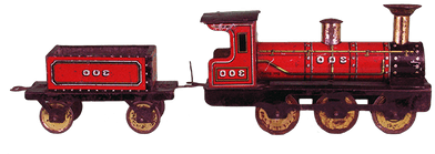 Vintage Tin Toy Train - Train Toy Png (400x400), Png Download