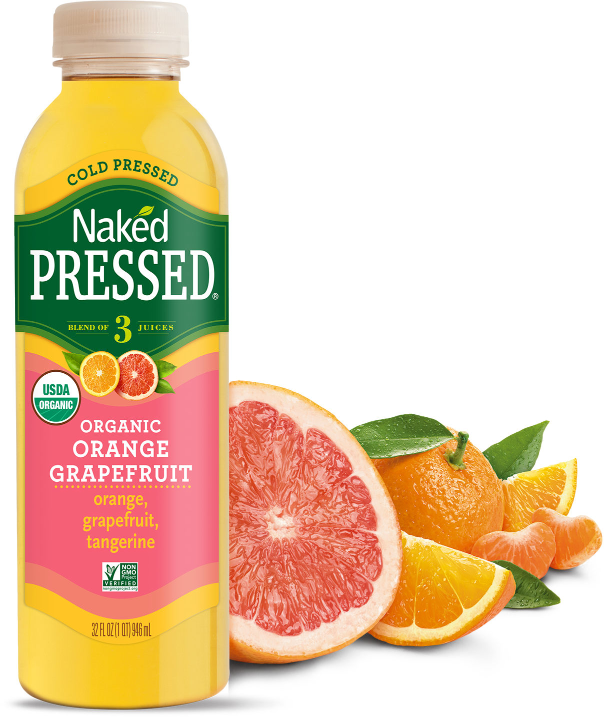 Download Naked Pressed Organic Valencia Orange Juice - 32 Fl PNG Image ...
