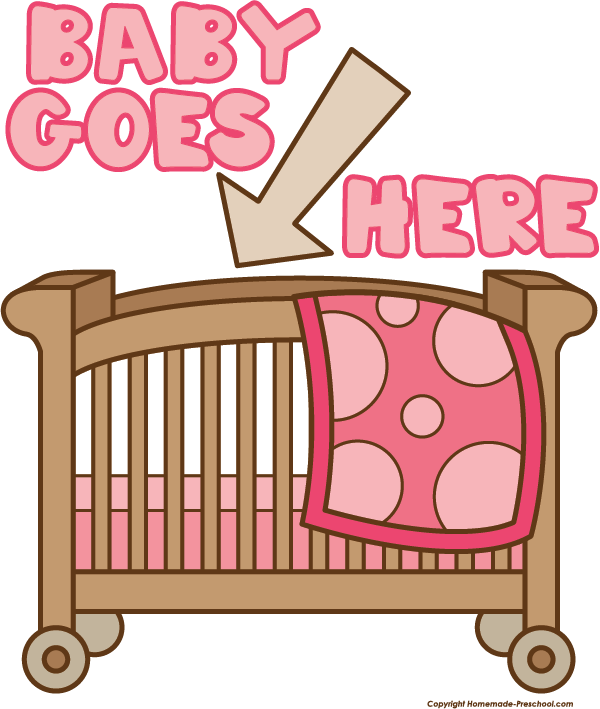 Pink Clipart Baby Crib - Infant Bed (600x709), Png Download
