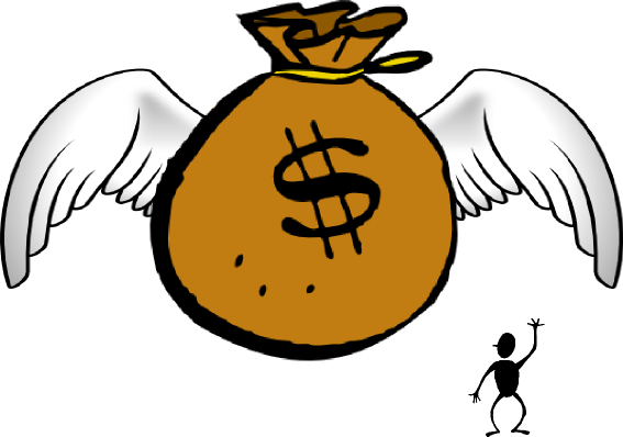 Vector Library Library Away - Cartoon Money Bag Transparent (567x398), Png Download