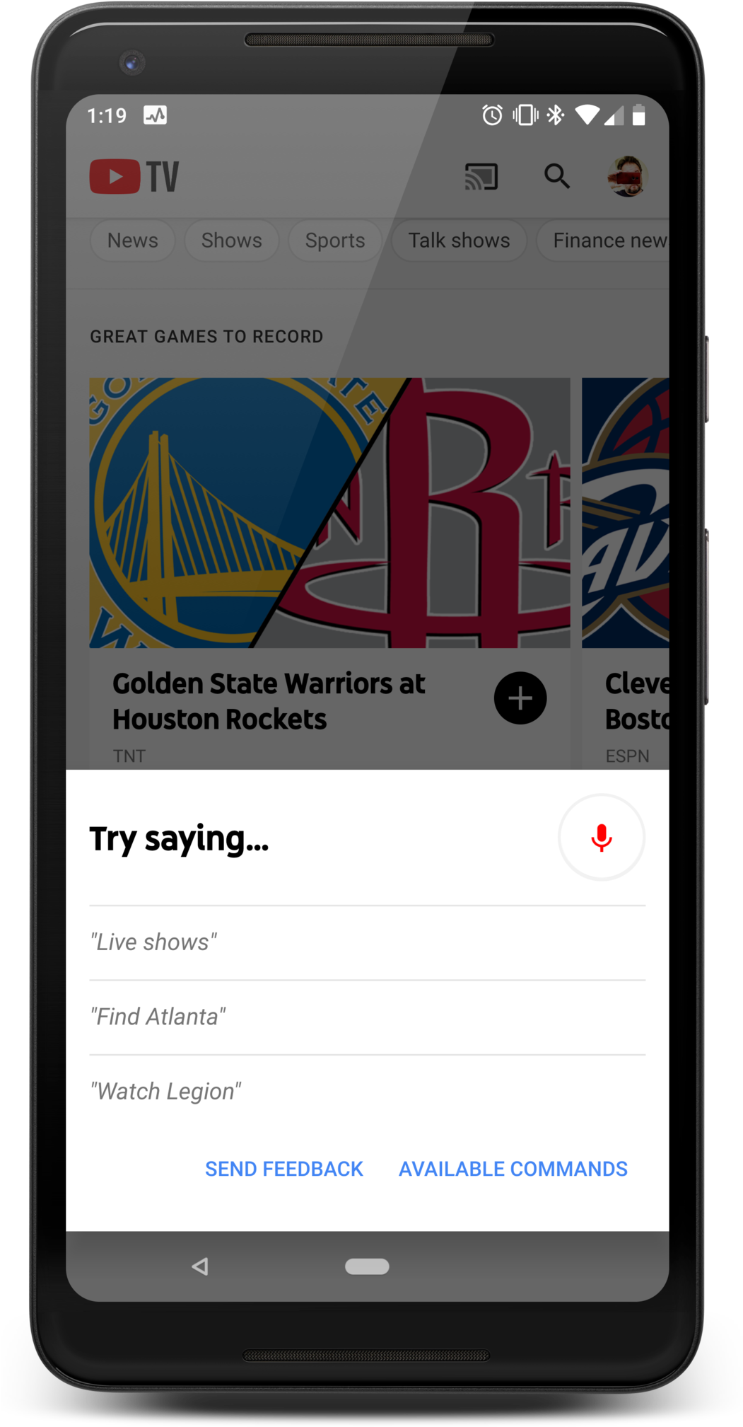 Youtube Tv Voice Commands - Wall Decal: Golden State Warriors Logo, 117x97cm. Wall (1101x2048), Png Download