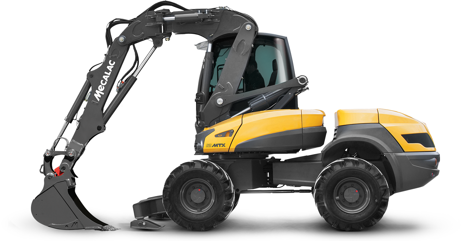 Wheel Excavator Loader - Mecalac 12mtx (1600x900), Png Download
