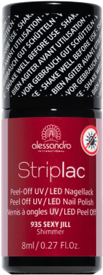 Nail Polish 935 Sexy Jill - Alessandro Make-up Peel-off Nail Polish Striplac Nail (800x800), Png Download