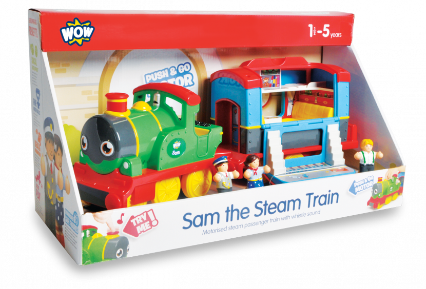 Wow Toys Sam The Steam Train (830x564), Png Download