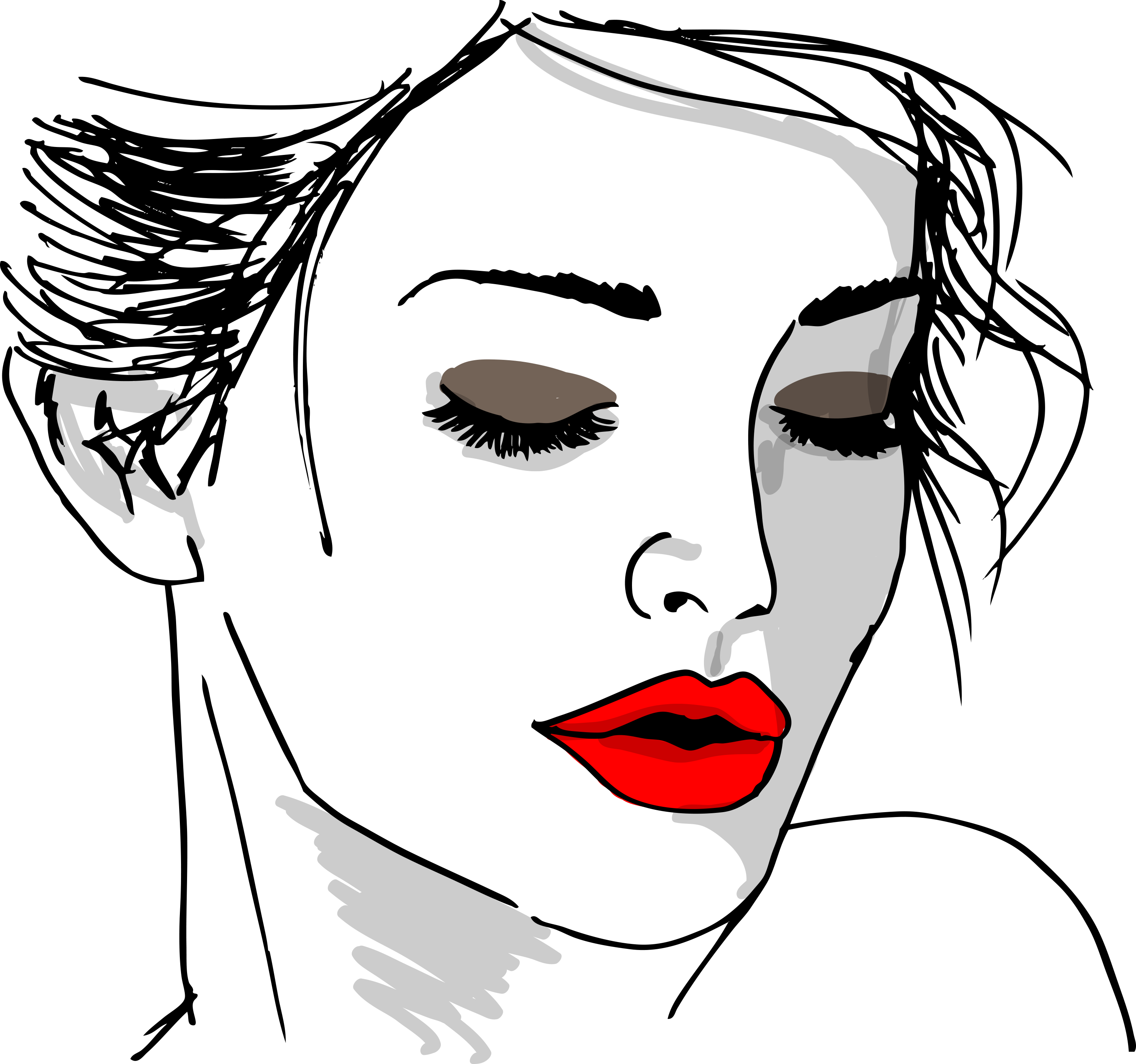 Secret That Women Feel More Confident When Their Eyes - Beautiful Girl Face Sketch (3000x2809), Png Download