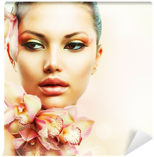 Beautiful Girl With Orchid Flowers - Fresh Perspectives: Bible Stories Voiced By The Voiceless (400x400), Png Download