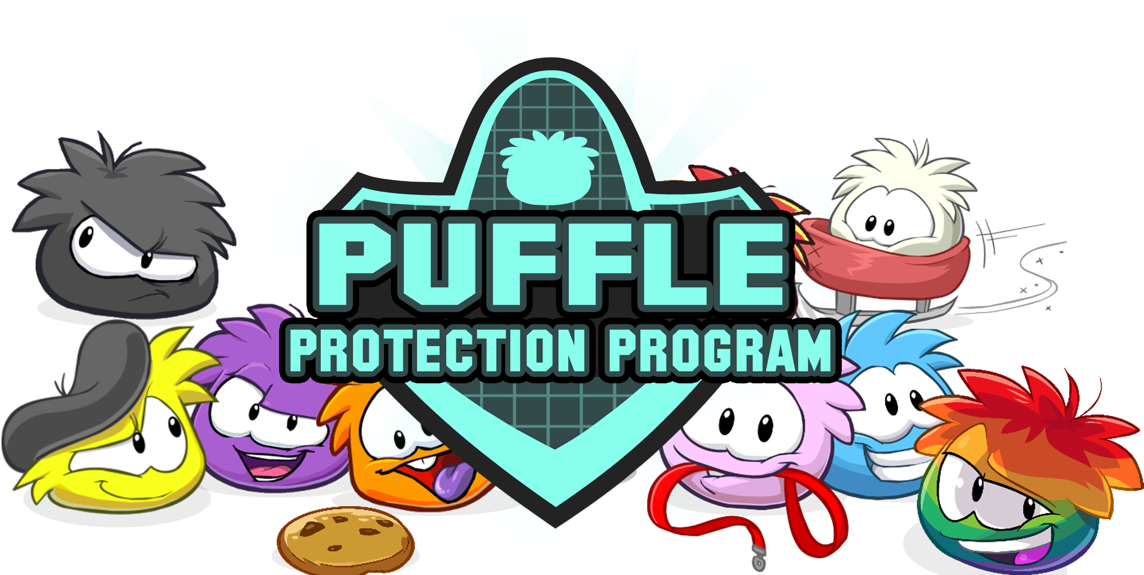 Puffle Logo By Cool Pixels - Cartoon (2500x1500), Png Download