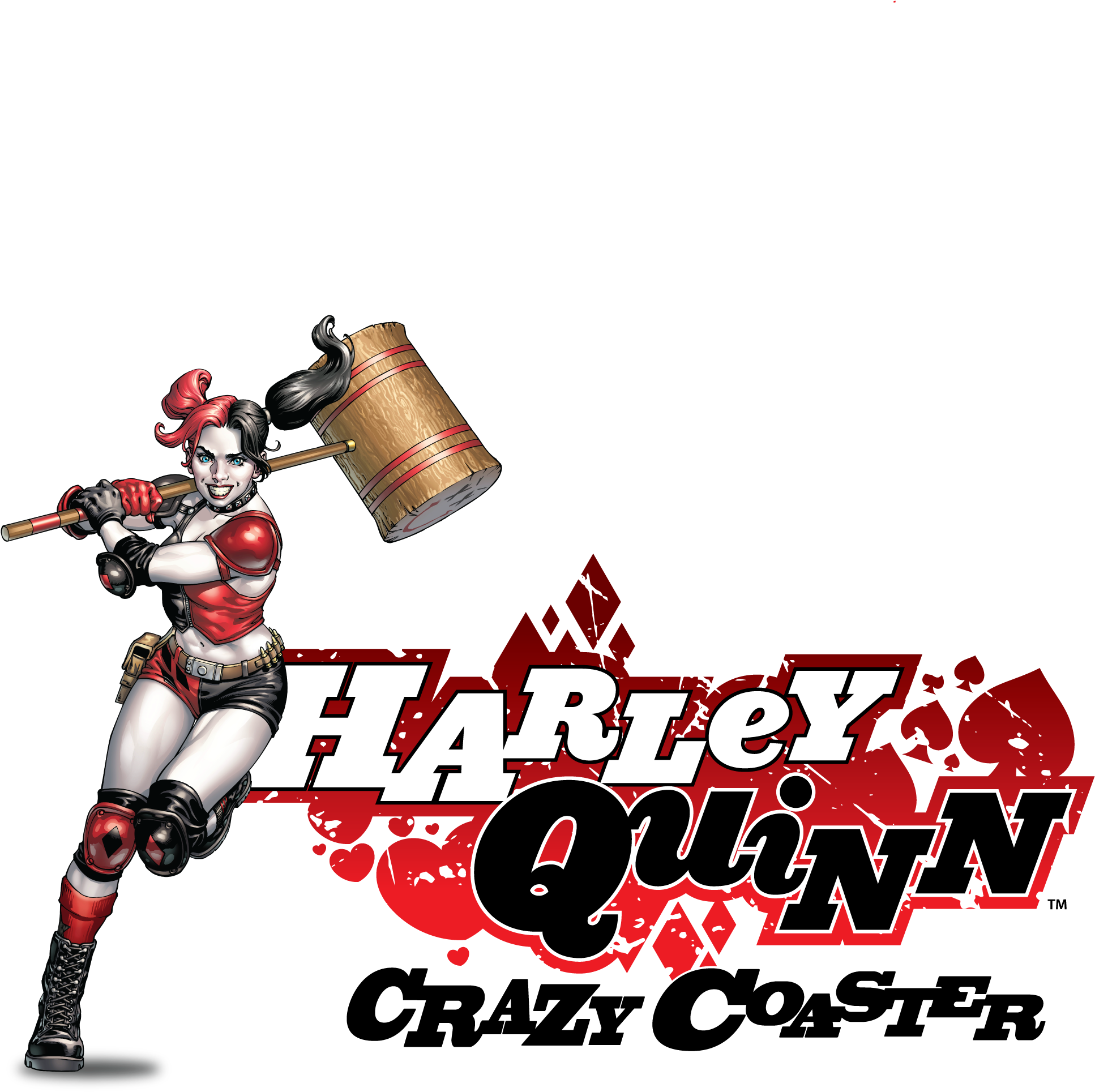 Harley Quinn Crazy 8 Coaster Logo Rgb H - Harley Quinn Crazy Coaster Logo (2252x2088), Png Download