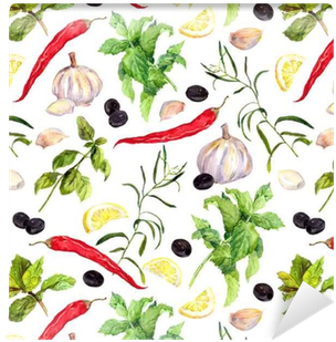 Spices And Herbs, Seamless Cooking Pattern - Toalha De Mesa - Karsten - Antiformiga - Pepper - 1.40 (400x400), Png Download