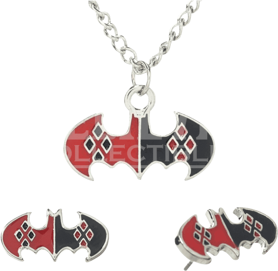 Harley Quinn Necklace And Earrings Set - Bioworld Harley Quinn Earring & Necklace Set (564x564), Png Download