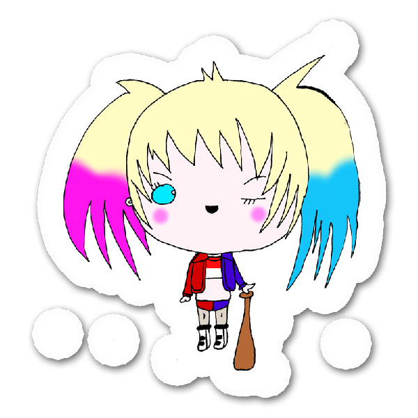 Harley Quinn Clipart Kawaii - Harley Quinn Kawaii Stickers (600x600), Png Download