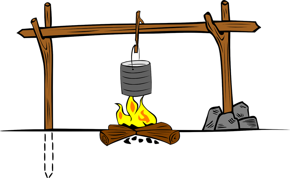 Flame Clipart Cooking - Camp Cooking Clipart (960x589), Png Download