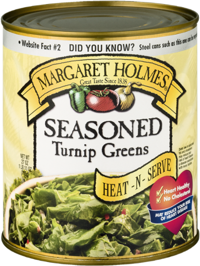 Greens & Spinach • Seasoned Turnip Greens - Margaret Holmes Greens (465x600), Png Download