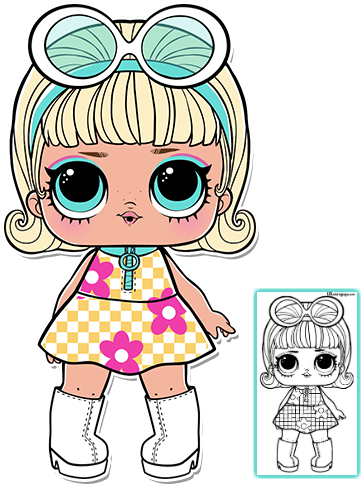 Go Go Gurl Coloring Page - Go Go Gurl Lol Doll (382x491), Png Download