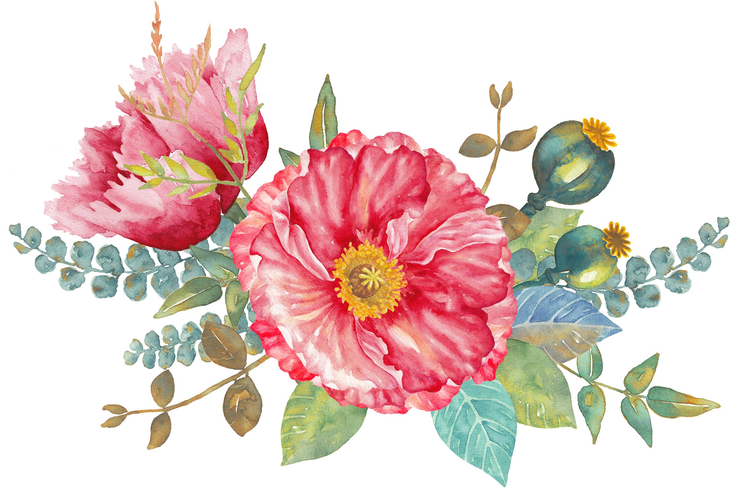 Art Floral, Floral Prints, Journal Cards, Flower Art, - Portable Network Graphics (2670x1897), Png Download