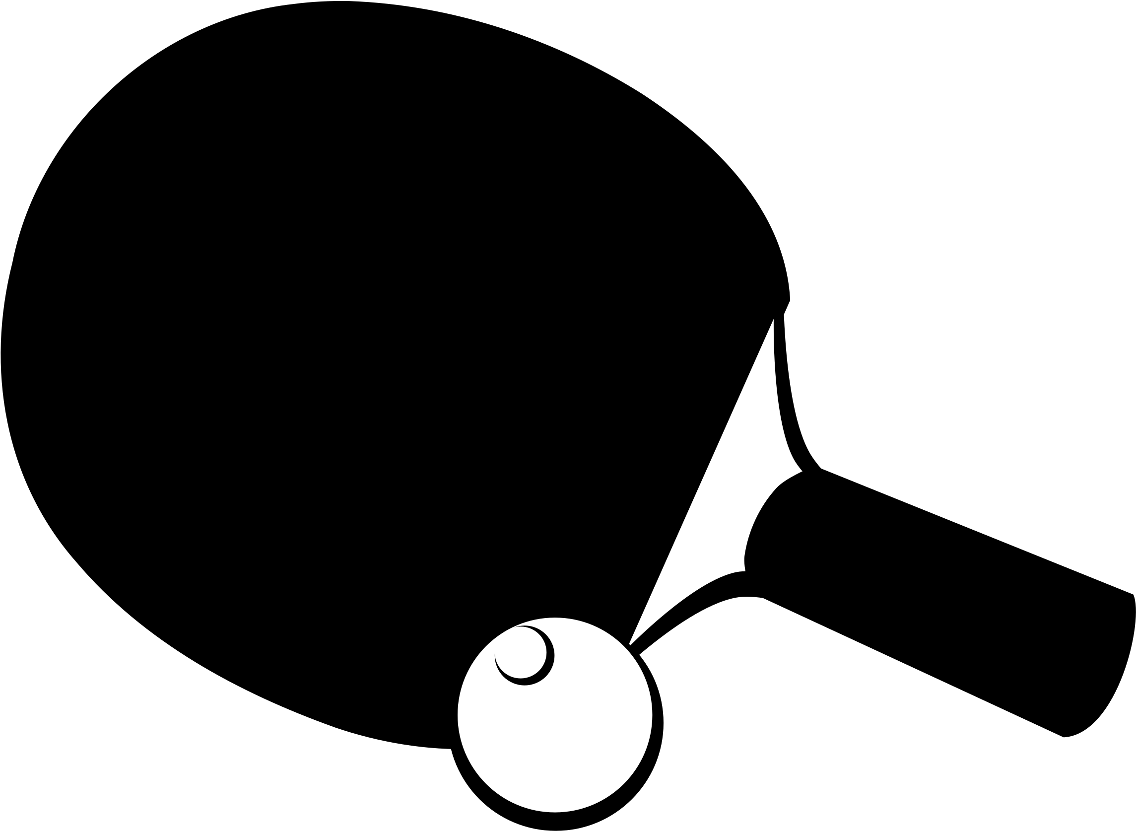 Open - Table Tennis Black And White (2000x1602), Png Download