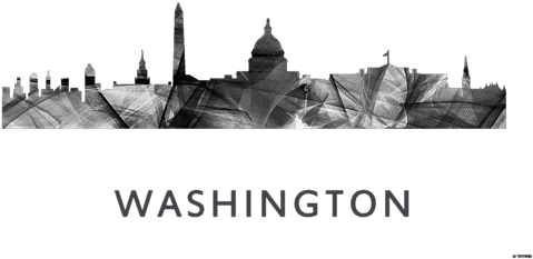 Related Wallpapers - Trademark Fine Art 'washington Dc Skyline Wb-bw' Canvas (600x400), Png Download