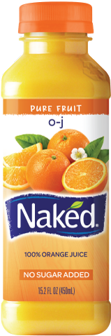 Orange-juice - Naked Orange Juice (250x500), Png Download