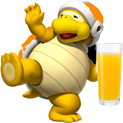 Orange Juice Bro - Fat Hammer Bro (419x405), Png Download