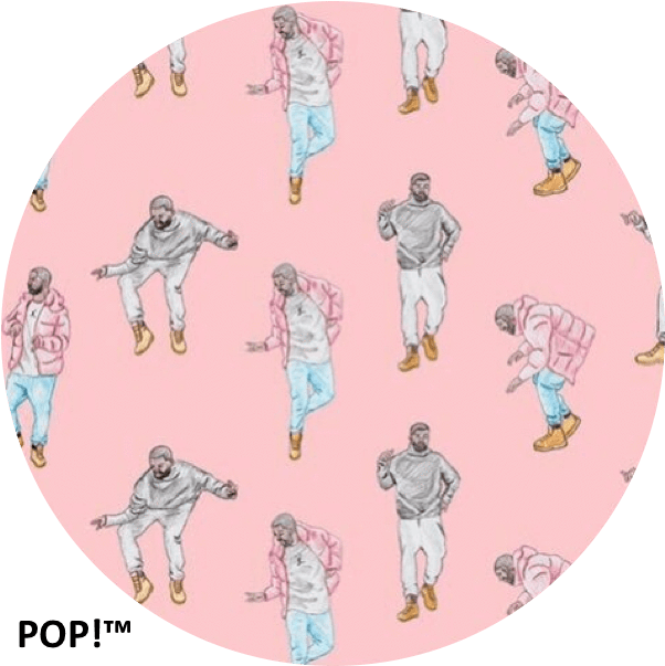 Pop Coated Pink Hotline Bling Design On An Expanding - Lock Screen Drake (610x618), Png Download