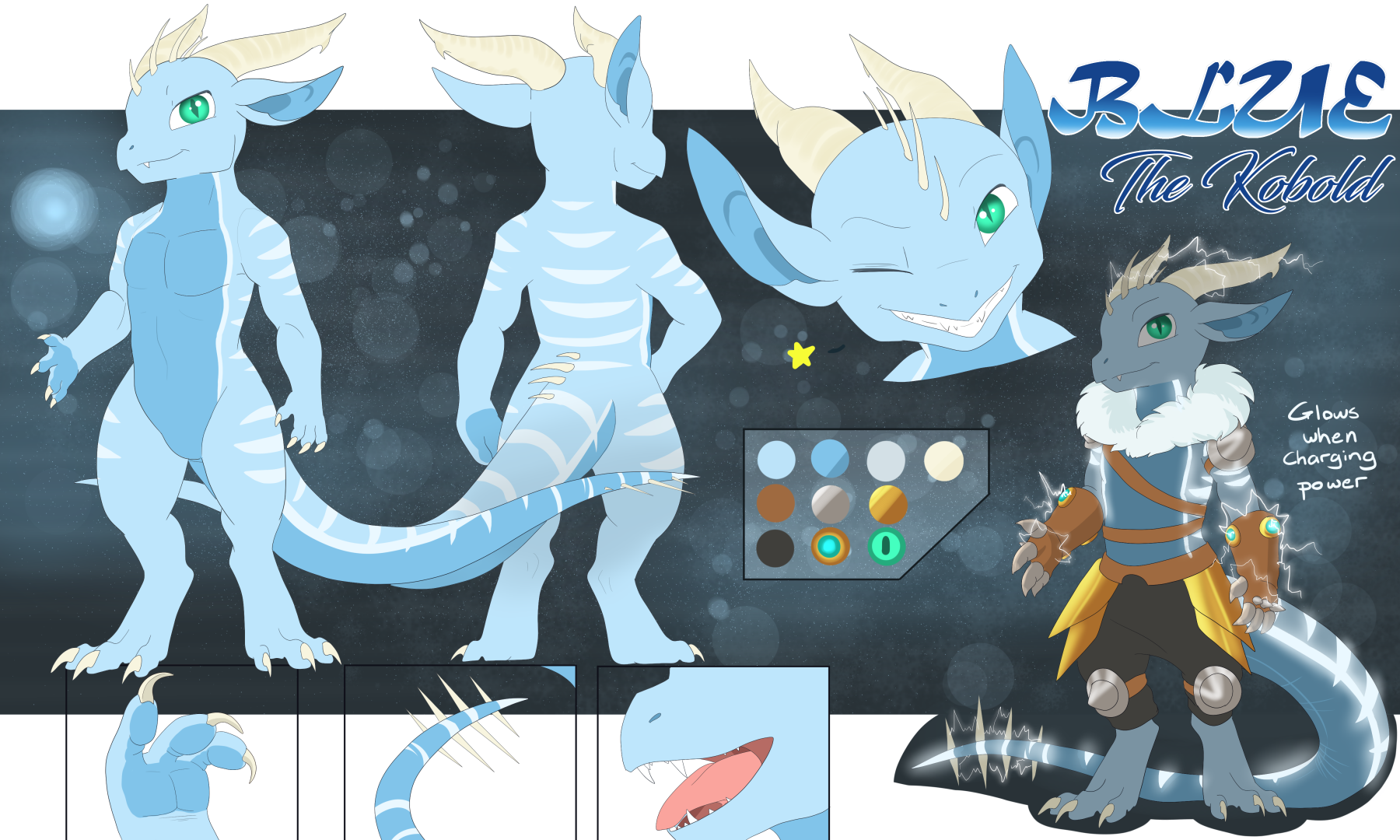 Blue The Kobold - Cartoon (1800x1080), Png Download