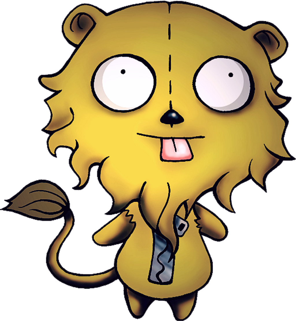 Gir Sticker - The Cowardly Lion (1024x1110), Png Download