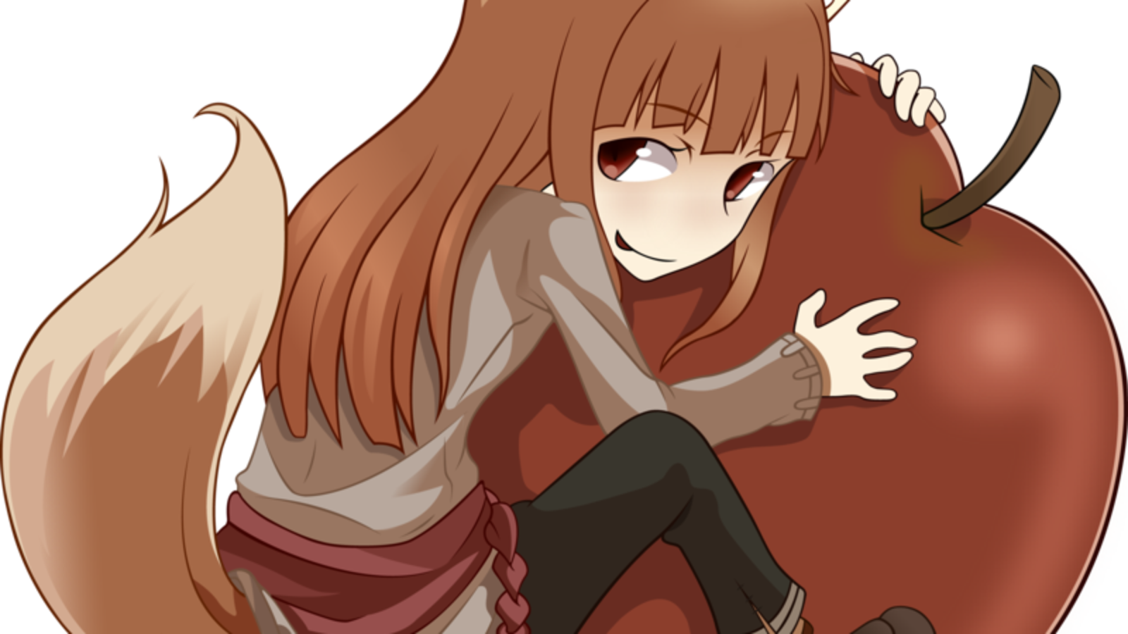 Cute Holo Spice And Wolf (1600x900), Png Download