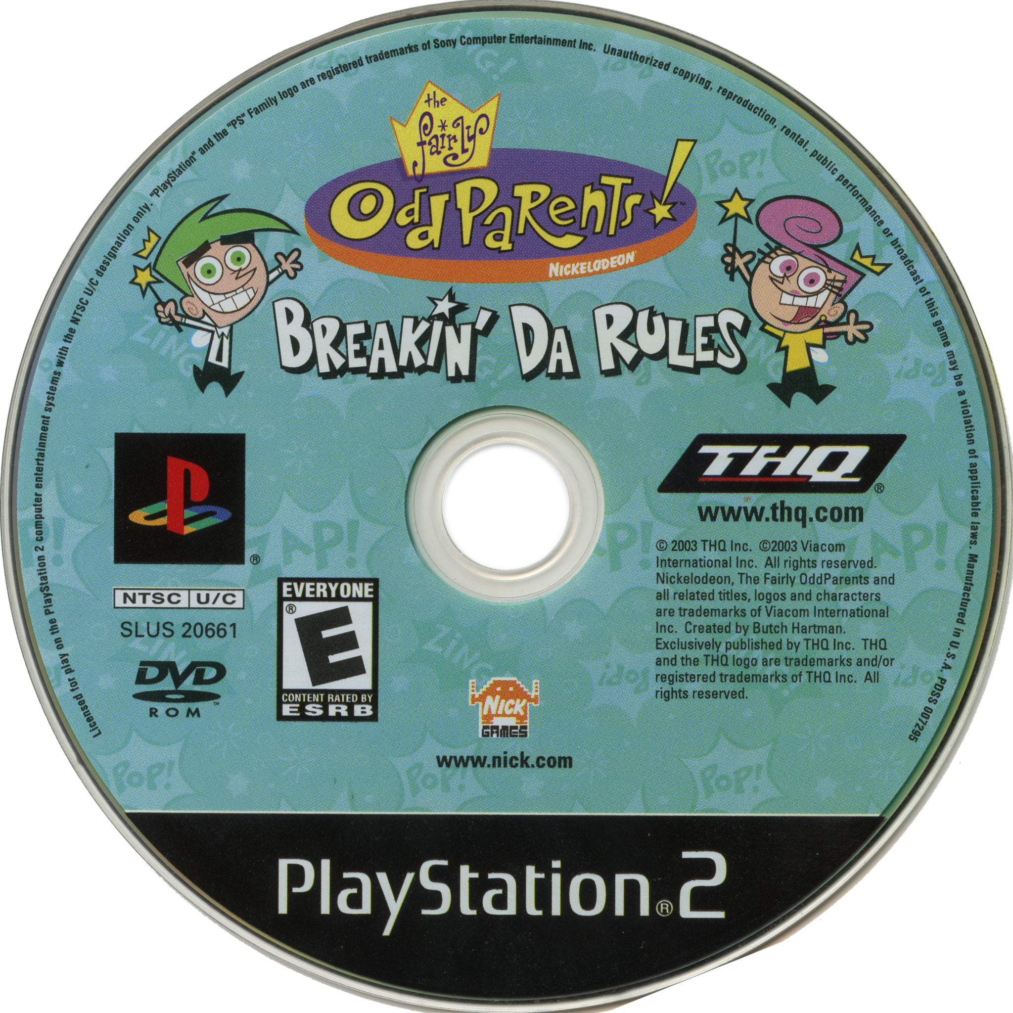 The Fairly Oddparents - Fairly Oddparents Breakin Da Rules Ps2 (2048x2048), Png Download