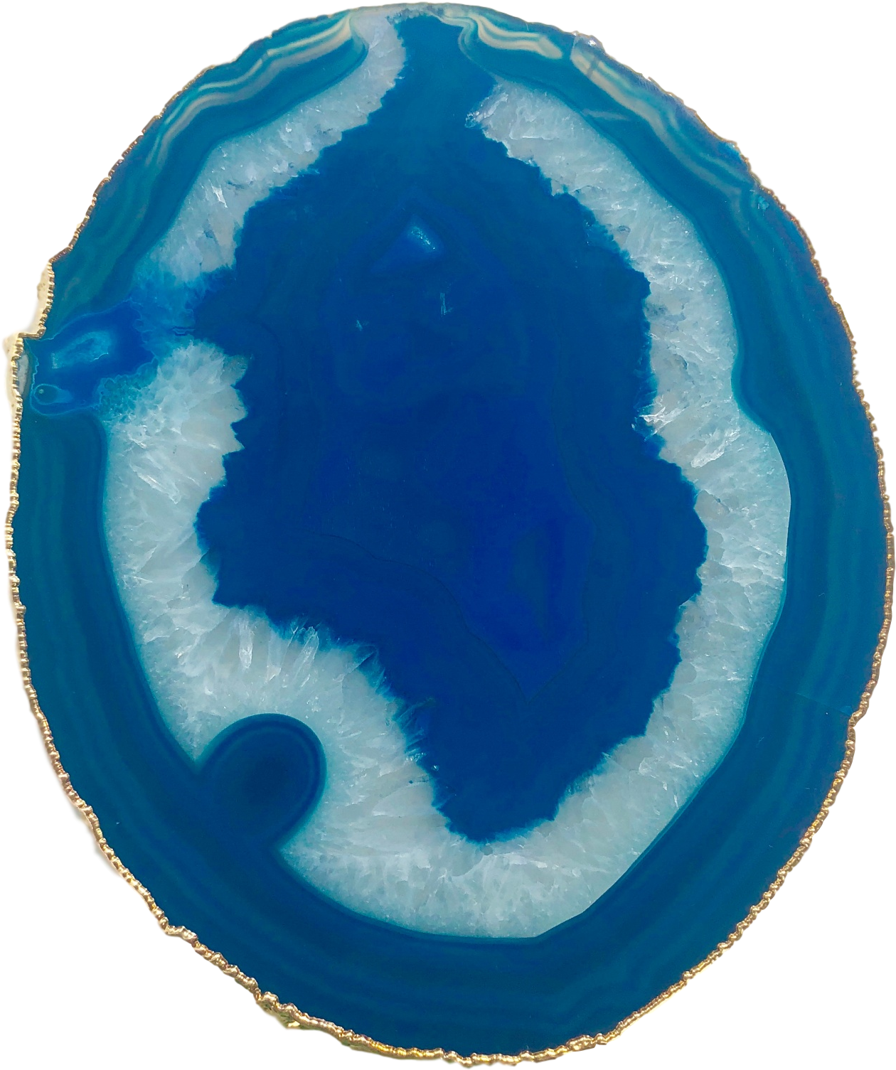 Agate Thin Serving Plate With Gold Trim - Circle (1774x2364), Png Download
