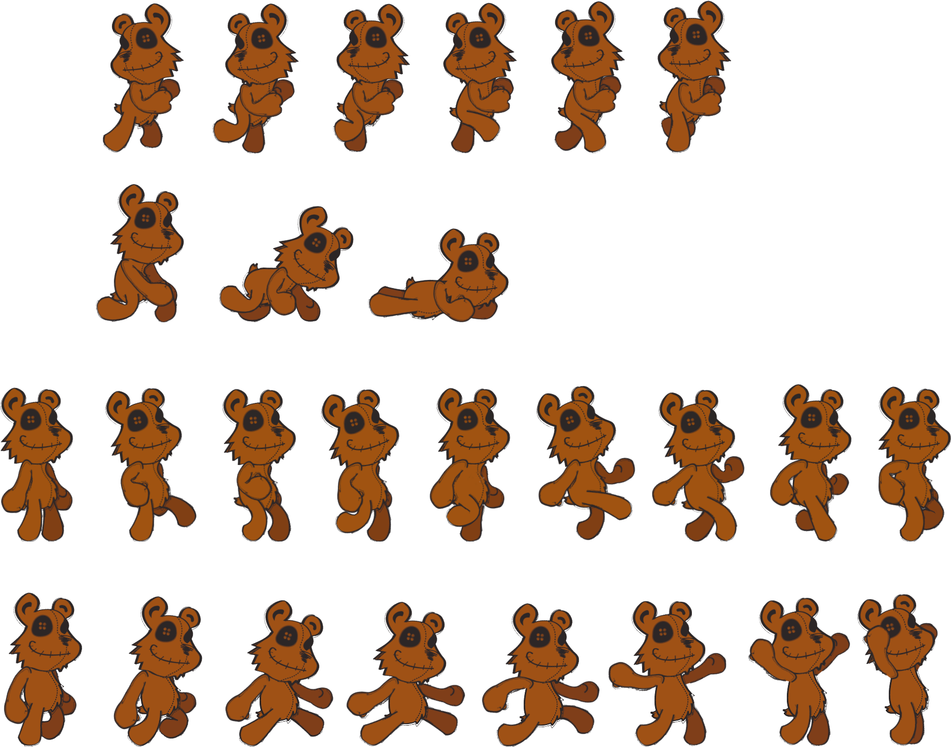 Posted In Sprites - Bear Sprite Sheet Png (2119x1765), Png Download