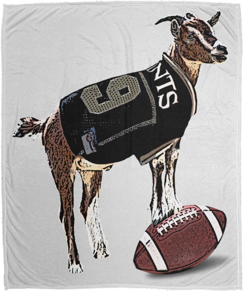 Drew Brees Goat Velveteen Micro Fleece Blanket Large - Drew Brees Goat Shirt (1155x1155), Png Download