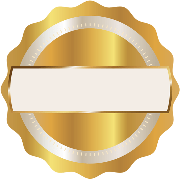 Gold Seal Badge Png Clipart Image - Clip Art Gold Badge (600x597), Png Download